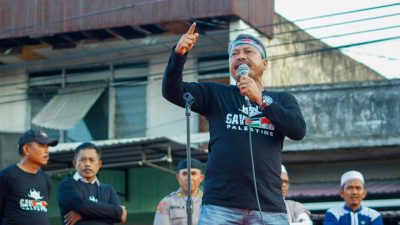 Sakti Lasimpala Bakar Semangat Massa Aksi Peduli Palestina di Tugu Mercury