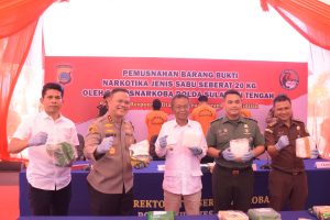 Pimpin Pemusnahan 20 Kg Sabu, Kapolda Sulteng Komitmen Berantas Penyalahgunaan Narkotika