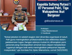 Kapolda Sulteng Mutasi 187 Personel Polri, Tiga Wakapolres Ikut Bergeser