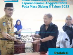Sekda Zulfinasran Terima Hasil Laporan Pansus Anggota DPRD Pada Masa Sidang II Tahun 2025