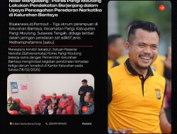 Nasir Mangaseng : Polres Parigi Moutong Lakukan Pendekatan Berjenjang Dalam Upaya Pencegahan Peredaran Narkotika di Kelurahan Bantaya