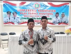 Dua Kepsek Putra Ampibabo Bersaing Ketat di Konferensi PGRI Parigi Moutong 2025–2030, Gazali Terpilih Jadi Ketu