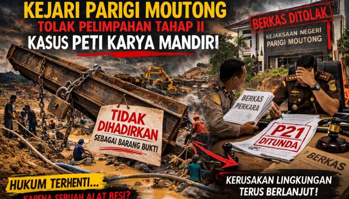 Talang Jumbo Jadi “Tembok Hukum”, Pelimpahan Tahap II Kasus PETI Karya Mandiri Ditolak Kejari Parigi Moutong