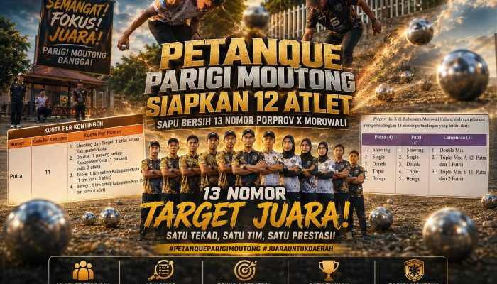 Petanque Parigi Moutong Siapkan 12 Atlet untuk Sapu Bersih 13 Nomor Porprov X Morowali
