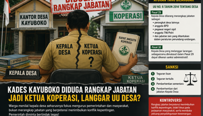Diduga Rangkap Jabatan Ketua Koperasi IPR, Kades Kayuboko Terancam Langgar UU Desa