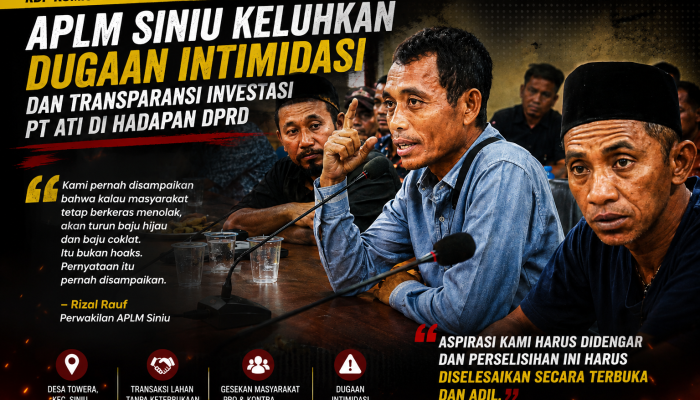 APLM Siniu Keluhkan Dugaan Intimidasi dan Transparansi Investasi PT ATI di Hadapan DPRD Parigi Moutong