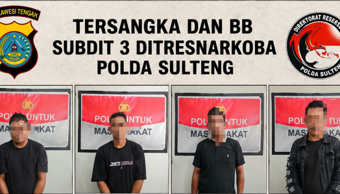 Kombes Pol. Pribadi Sembiring: Ditresnarkoba Polda Sulteng Bongkar Dugaan Jaringan Sabu di Parigi Moutong, Empat Terduga Diamankan