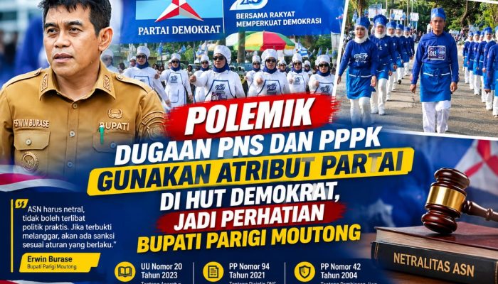 Polemik Dugaan PNS dan PPPK Gunakan Atribut Partai di HUT Demokrat, Jadi Perhatian Bupati Parigi Moutong