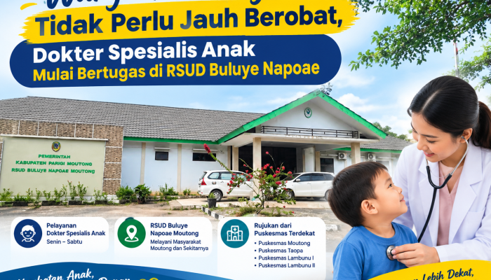 Warga Moutong Tidak Perlu Jauh Berobat, Dokter Spesialis Anak Mulai Bertugas di RSUD Buluye Napoae
